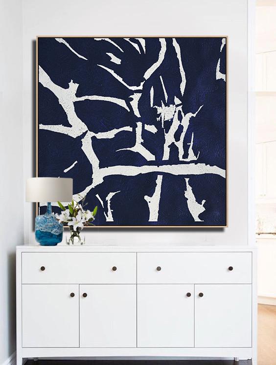 Navy and White Painting #NV5A - Click Image to Close